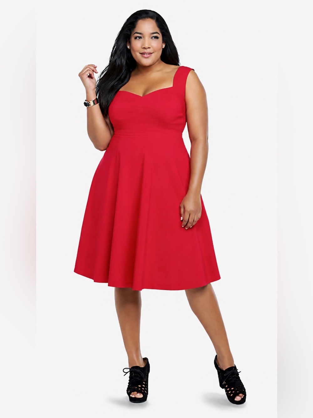 Torrid Red Textured Retro Swing Dress - Size 14 - EUC!